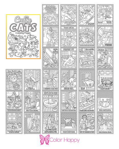 Crafty Cats Coloring Pages